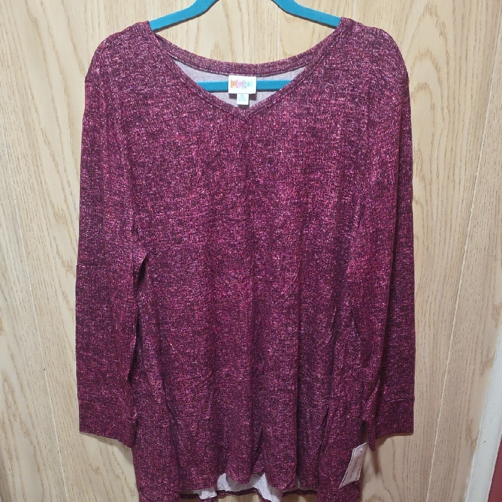 LuLaRoe Elizabeth Burgundy Long Sleeve Top